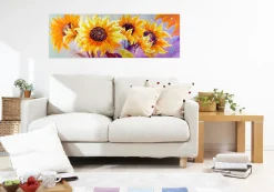 Handgemaltes Gemälde 'Symphony of Sunflowers' 150x50cm | inkl. Echtheitszertifikat