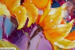 Handgemaltes Gemälde 'Symphony of Sunflowers' 150x50cm | inkl. Echtheitszertifikat