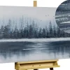 Handgemaltes Gemälde 'Tannen im Nebel' 100x75cm | inkl. Echtheitszertifikat