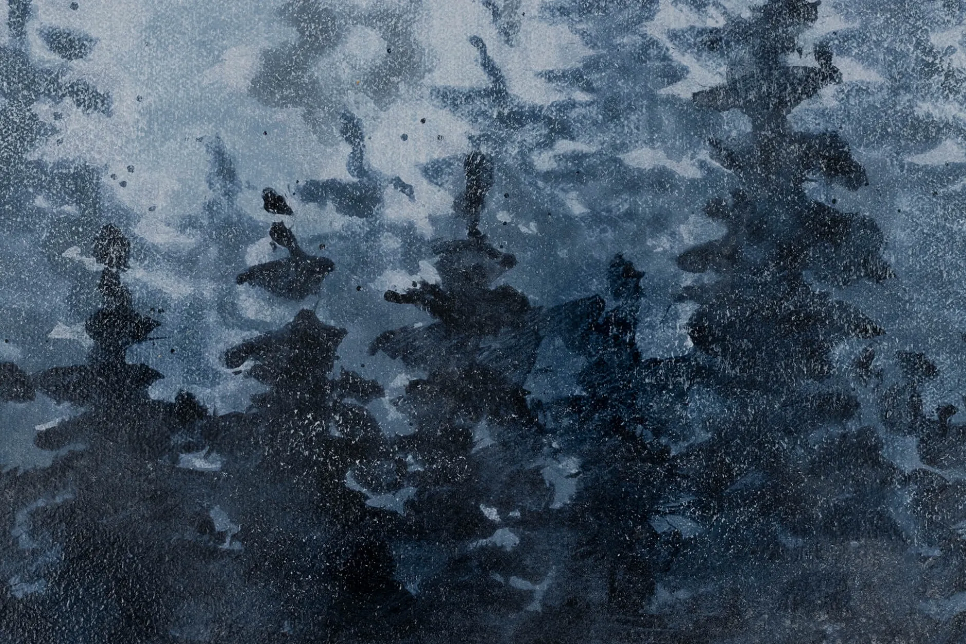 Handgemaltes Gemälde 'Tannen im Nebel' 100x75cm | inkl. Echtheitszertifikat