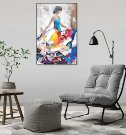 Handgemaltes Gemälde 'Tanz der Streifen' 60x90cm | inkl. Echtheitszertifikat