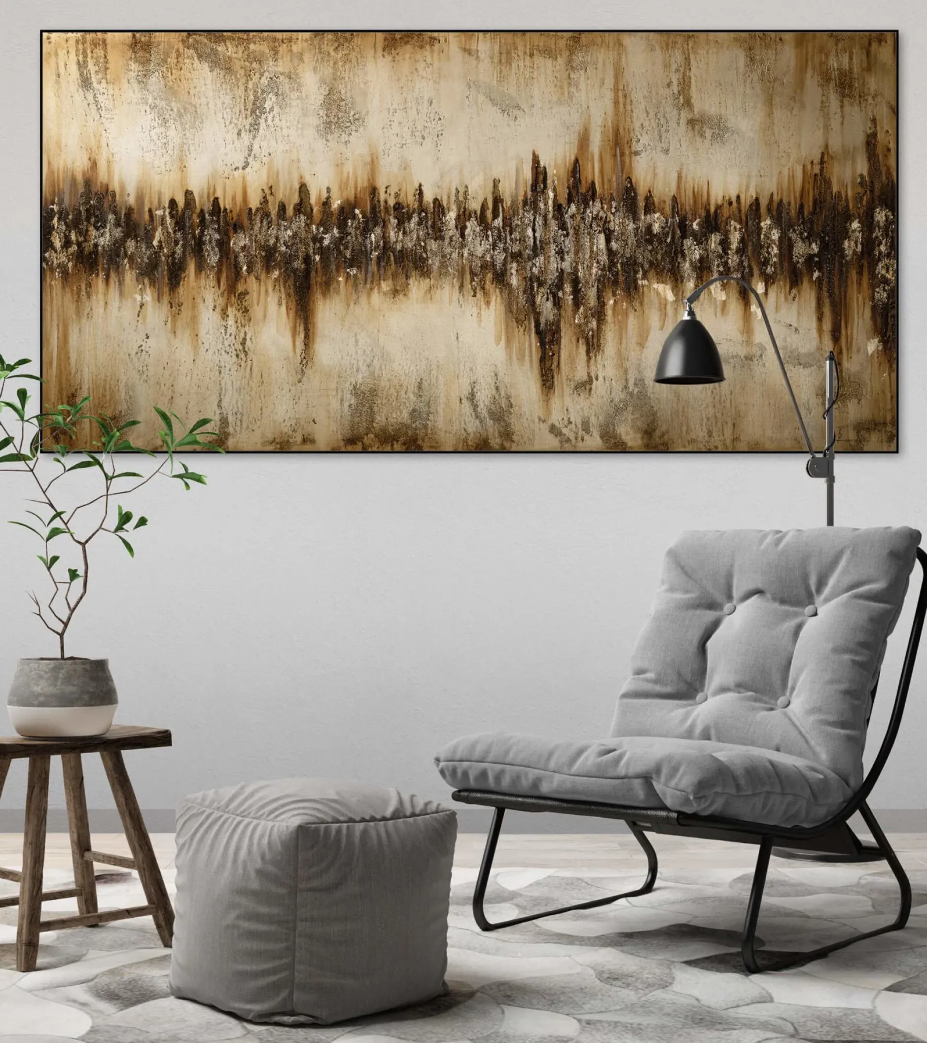 Handgemaltes Gemälde 'The Earth's Gradient' 140x70cm | inkl. Echtheitszertifikat