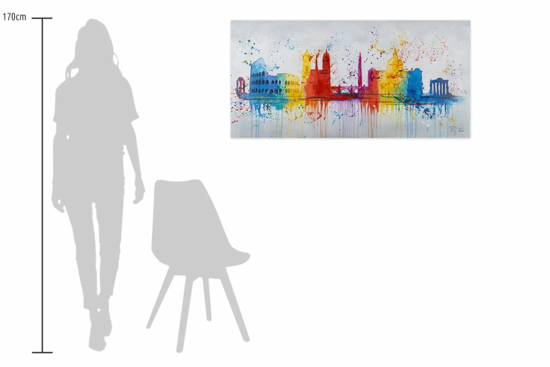 Handgemaltes Gemälde 'The Eternal City' 120x60cm | inkl. Echtheitszertifikat