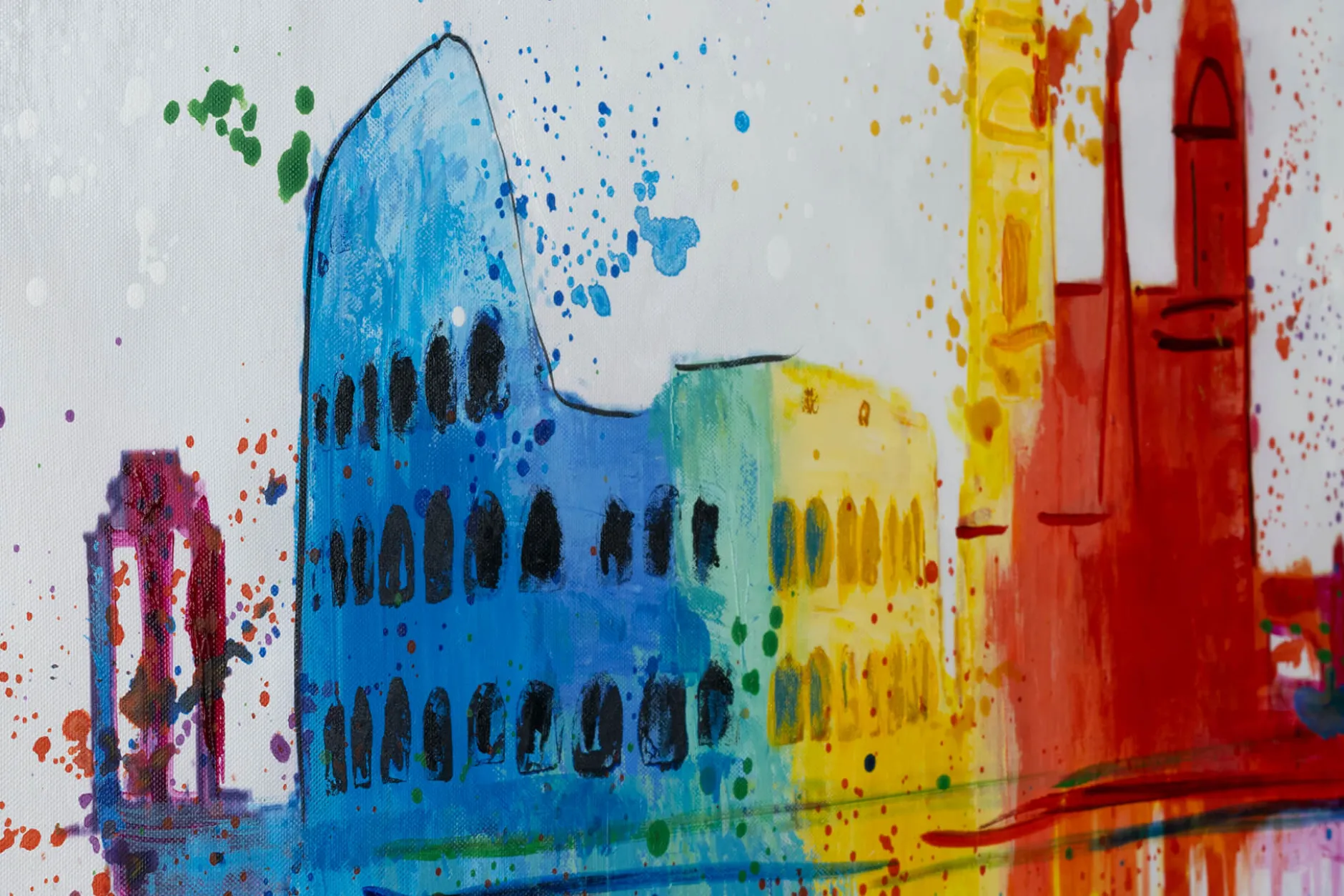 Handgemaltes Gemälde 'The Eternal City' 120x60cm | inkl. Echtheitszertifikat