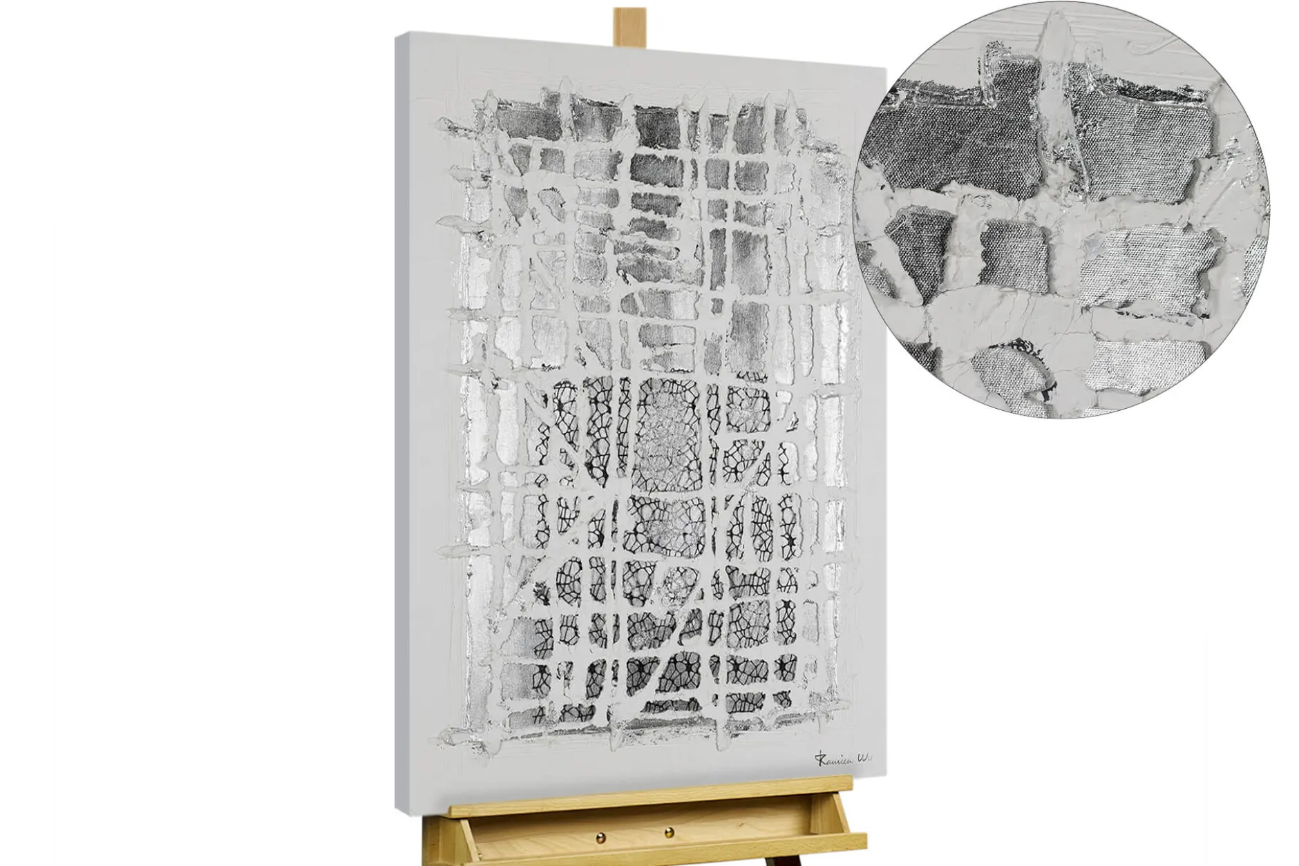 Handgemaltes Gemälde 'Through the Grids' 60x90cm | inkl. Echtheitszertifikat