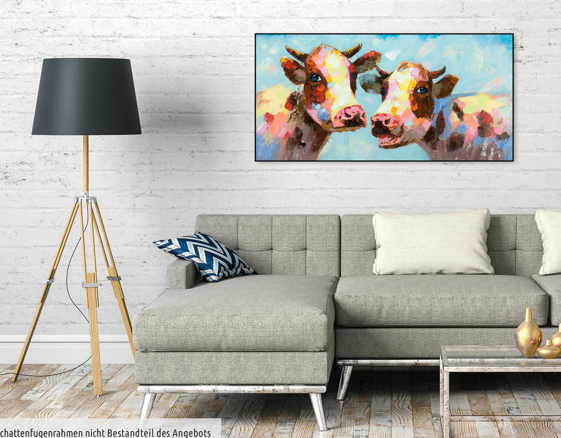 Handgemaltes Gemälde 'Tierischer Klatsch' 120x60cm | inkl. Echtheitszertifikat