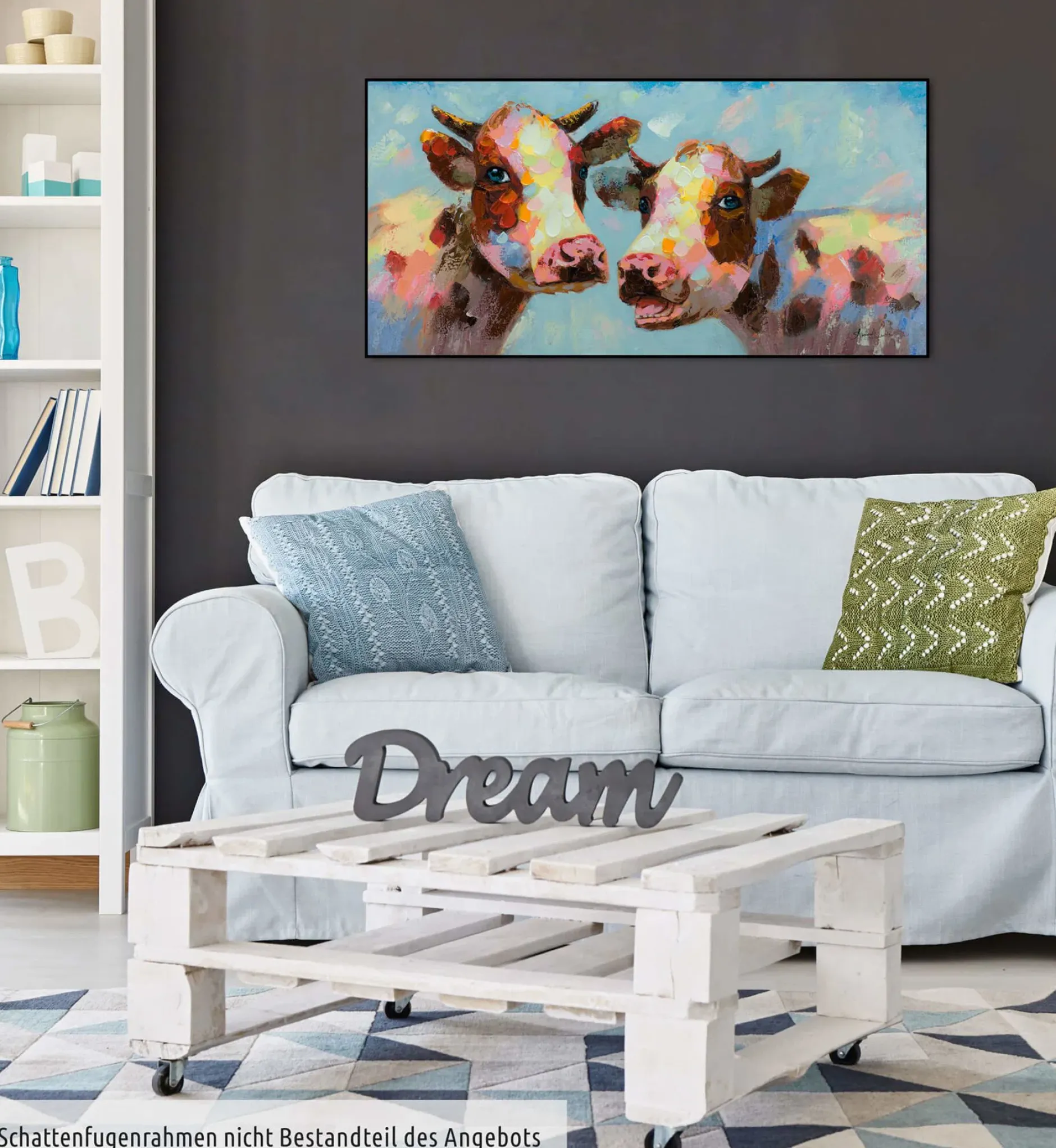 Handgemaltes Gemälde 'Tierischer Klatsch' 120x60cm | inkl. Echtheitszertifikat