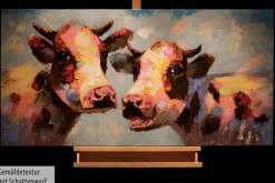 Handgemaltes Gemälde 'Tierischer Klatsch' 120x60cm | inkl. Echtheitszertifikat