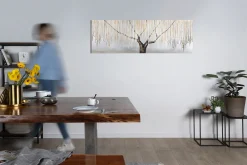 Handgemaltes Gemälde 'Trauerweide im Nebel' 150x50cm | inkl. Echtheitszertifikat