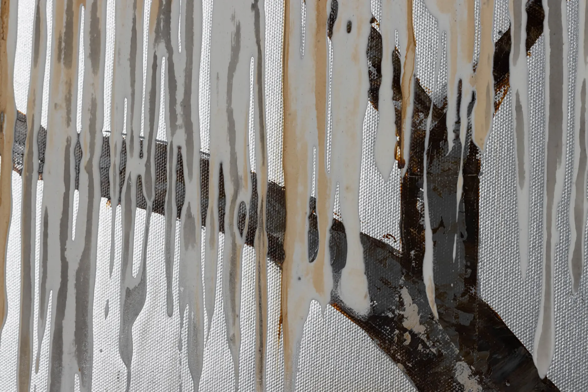Handgemaltes Gemälde 'Trauerweide im Nebel' 150x50cm | inkl. Echtheitszertifikat