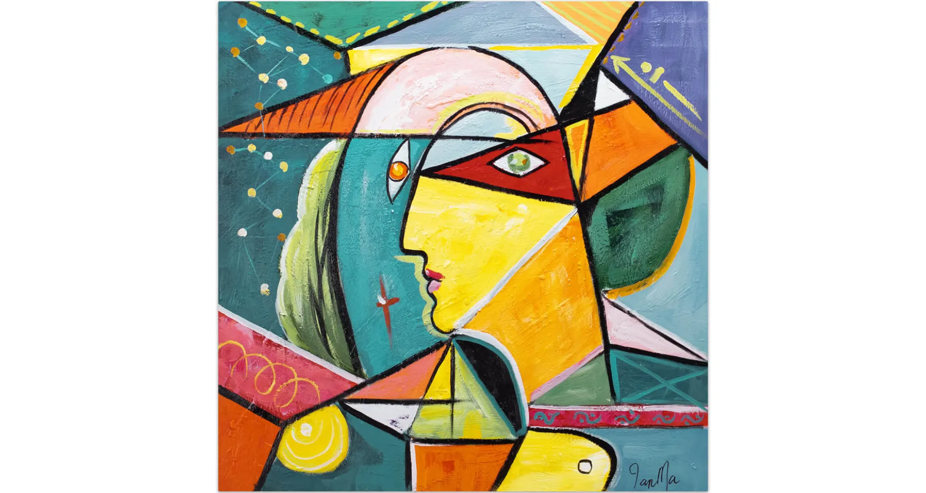 Handgemaltes Gemälde 'Traum voller Fantasie' 80x80cm | inkl. Echtheitszertifikat