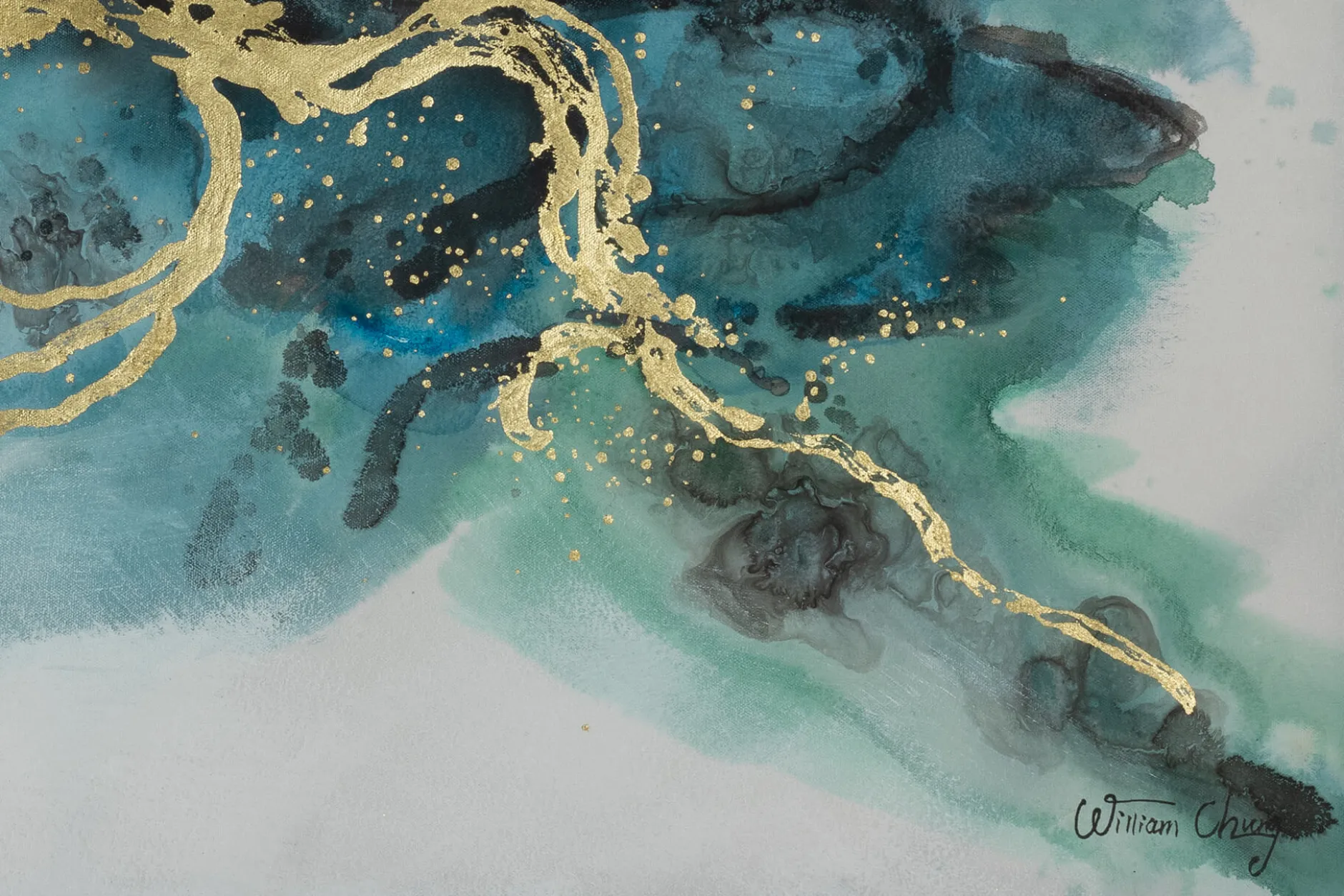 Handgemaltes Gemälde 'Türkise Magie' 102,5x77,5cm | inkl. Echtheitszertifikat