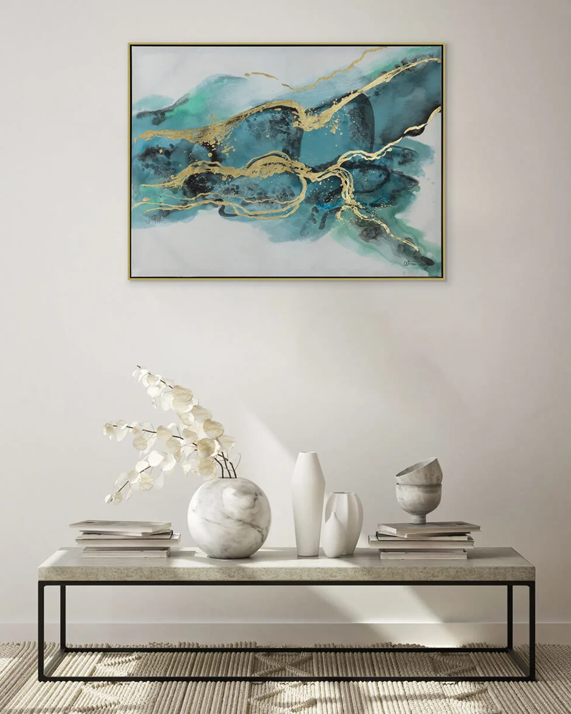 Handgemaltes Gemälde 'Türkise Magie' 102,5x77,5cm | inkl. Echtheitszertifikat