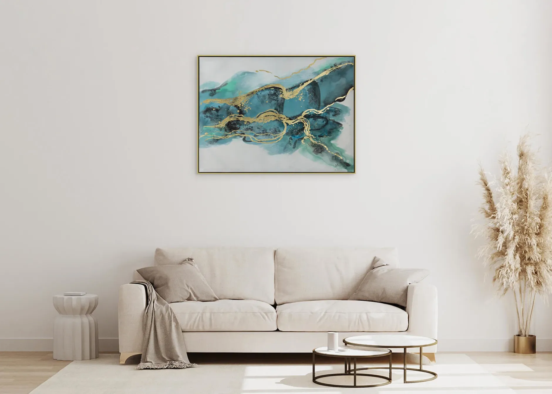 Handgemaltes Gemälde 'Türkise Magie' 102,5x77,5cm | inkl. Echtheitszertifikat
