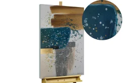 Handgemaltes Gemälde 'Turquoise Splash' 60x90cm | inkl. Echtheitszertifikat