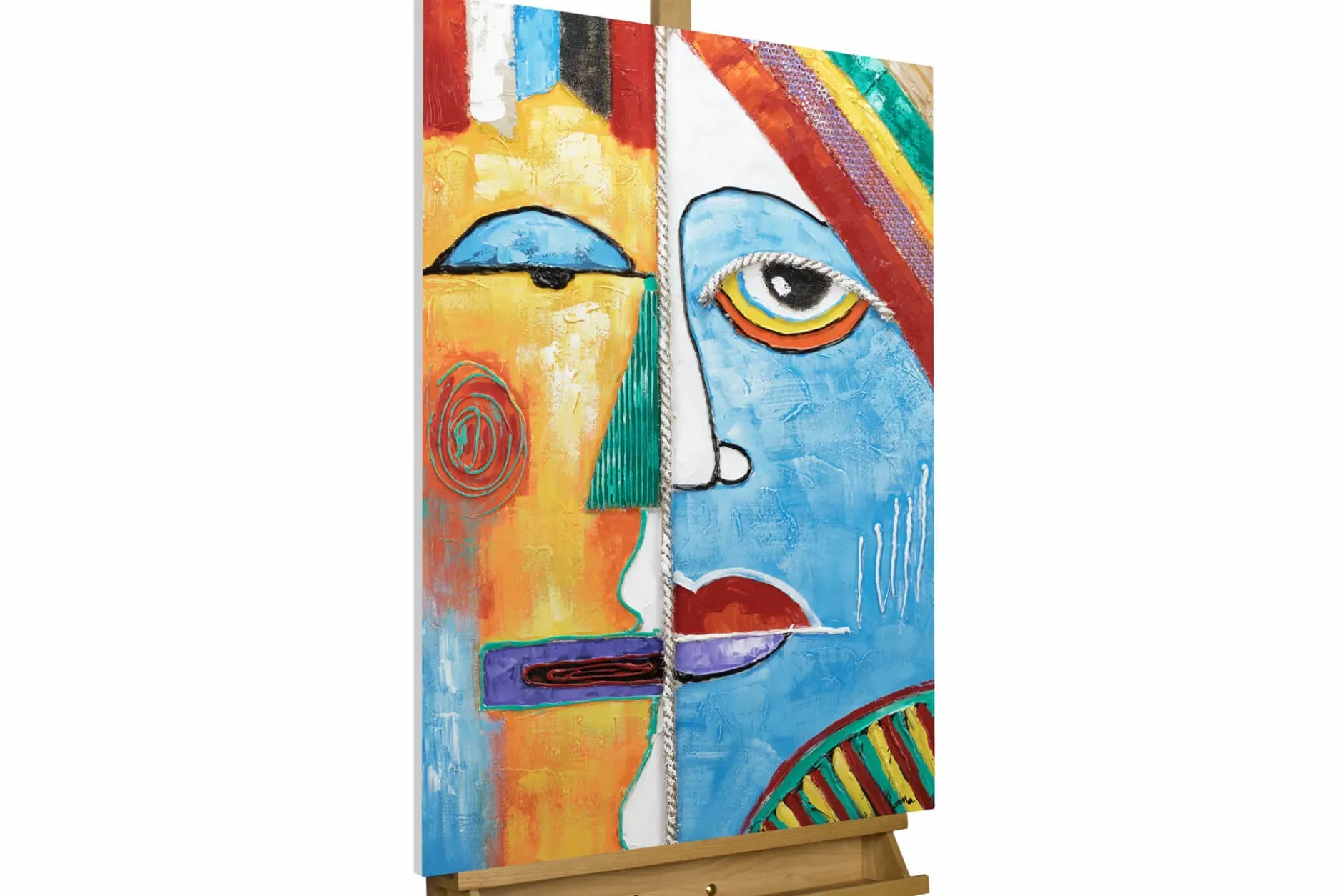 Handgemaltes Gemälde 'Two Faces' 60x90cm | inkl. Echtheitszertifikat
