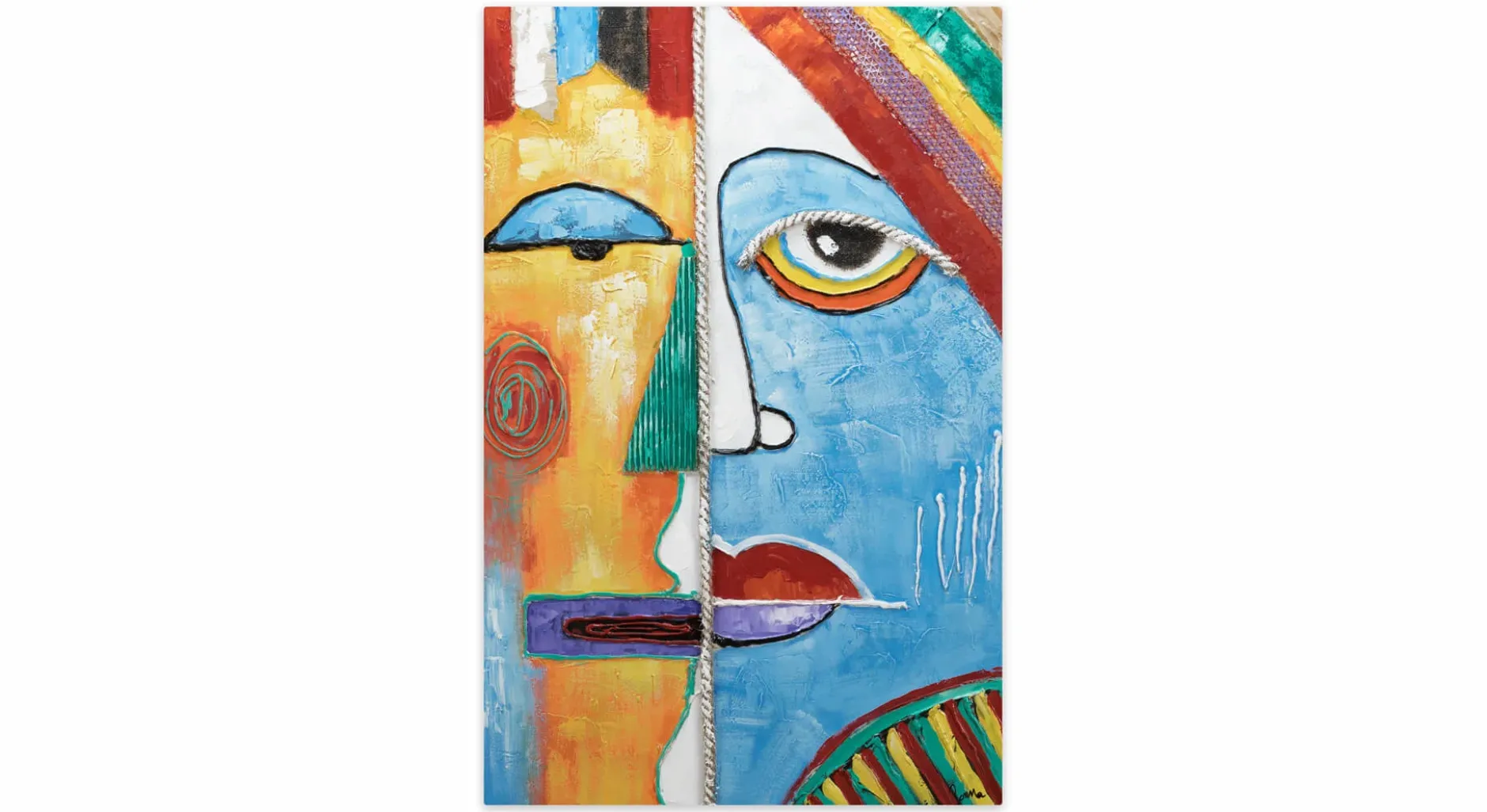 Handgemaltes Gemälde 'Two Faces' 60x90cm | inkl. Echtheitszertifikat