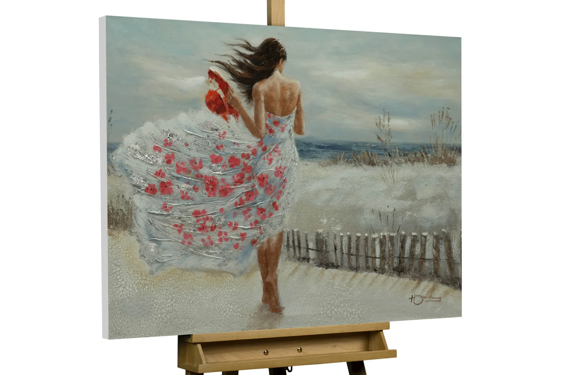 Handgemaltes Gemälde 'Umhüllender Wind' 100x70cm | inkl. Echtheitszertifikat