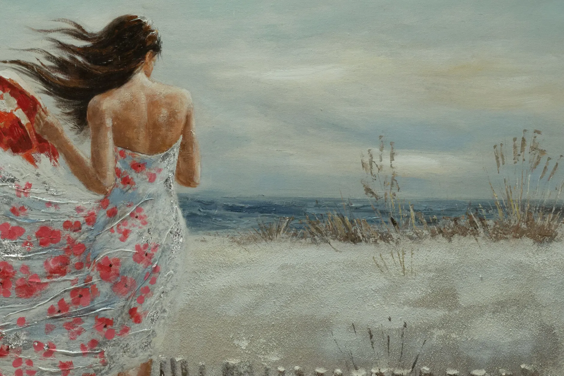 Handgemaltes Gemälde 'Umhüllender Wind' 100x70cm | inkl. Echtheitszertifikat