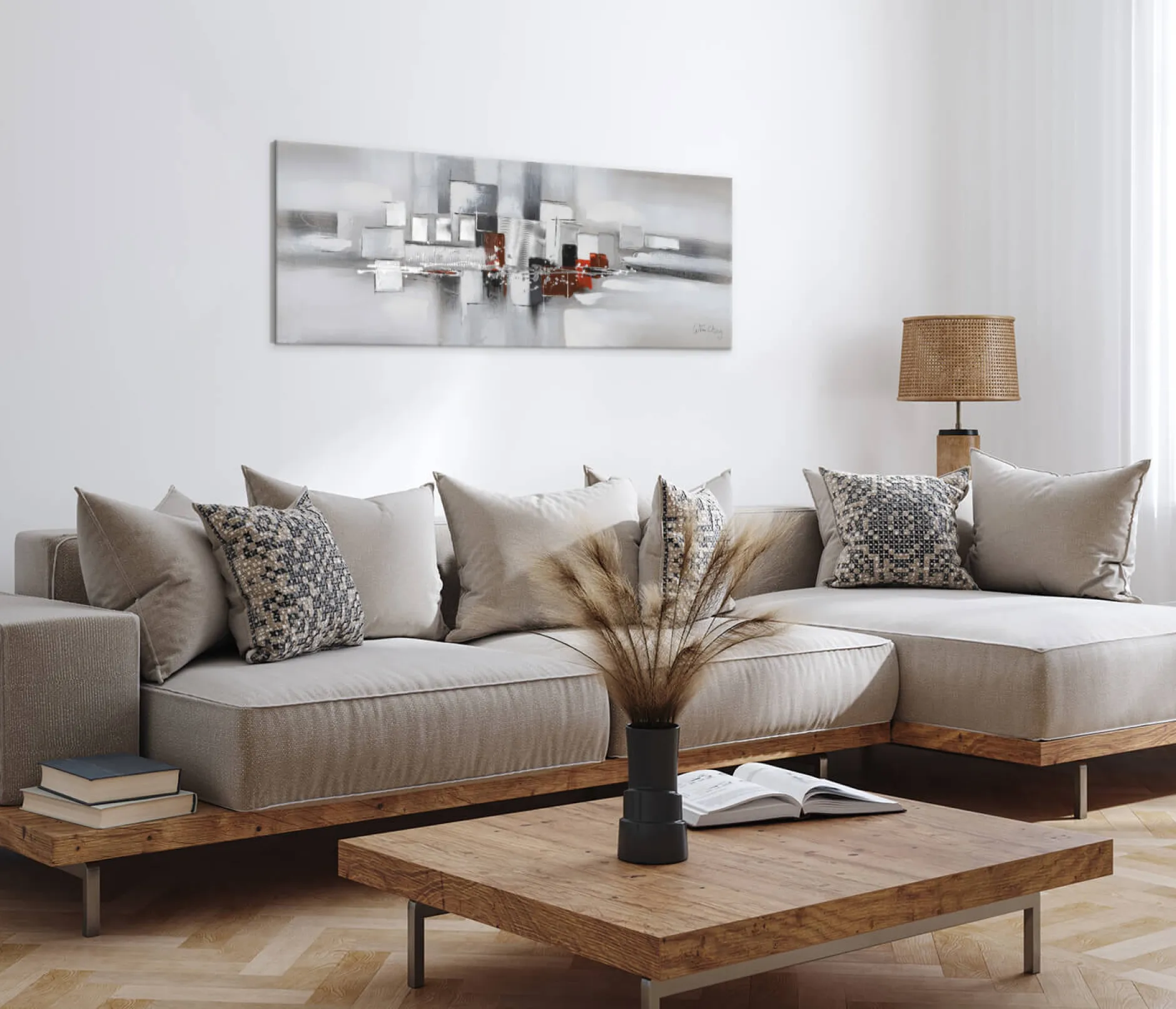 Handgemaltes Gemälde 'Umringt von Nebel' 150x50cm | inkl. Echtheitszertifikat
