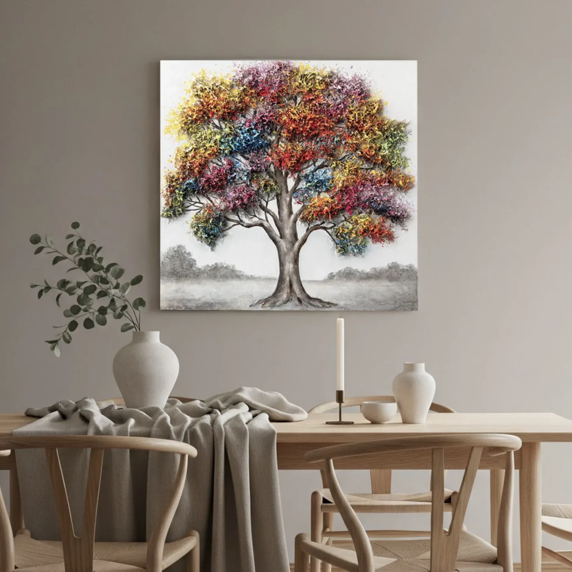 Handgemaltes Gemälde 'Under the Branches' 80x80cm | inkl. Echtheitszertifikat