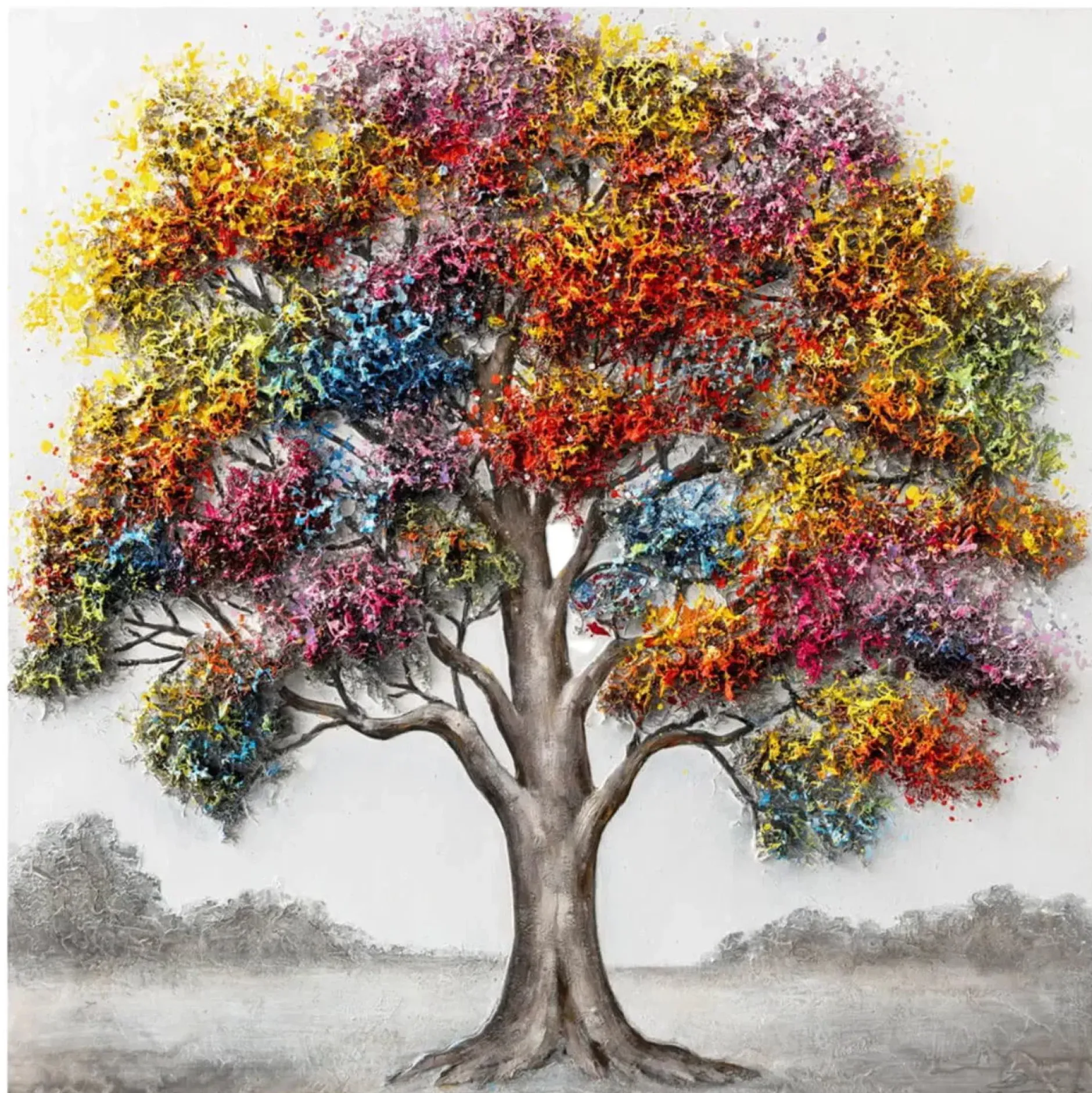 Handgemaltes Gemälde 'Under the Branches' 80x80cm | inkl. Echtheitszertifikat