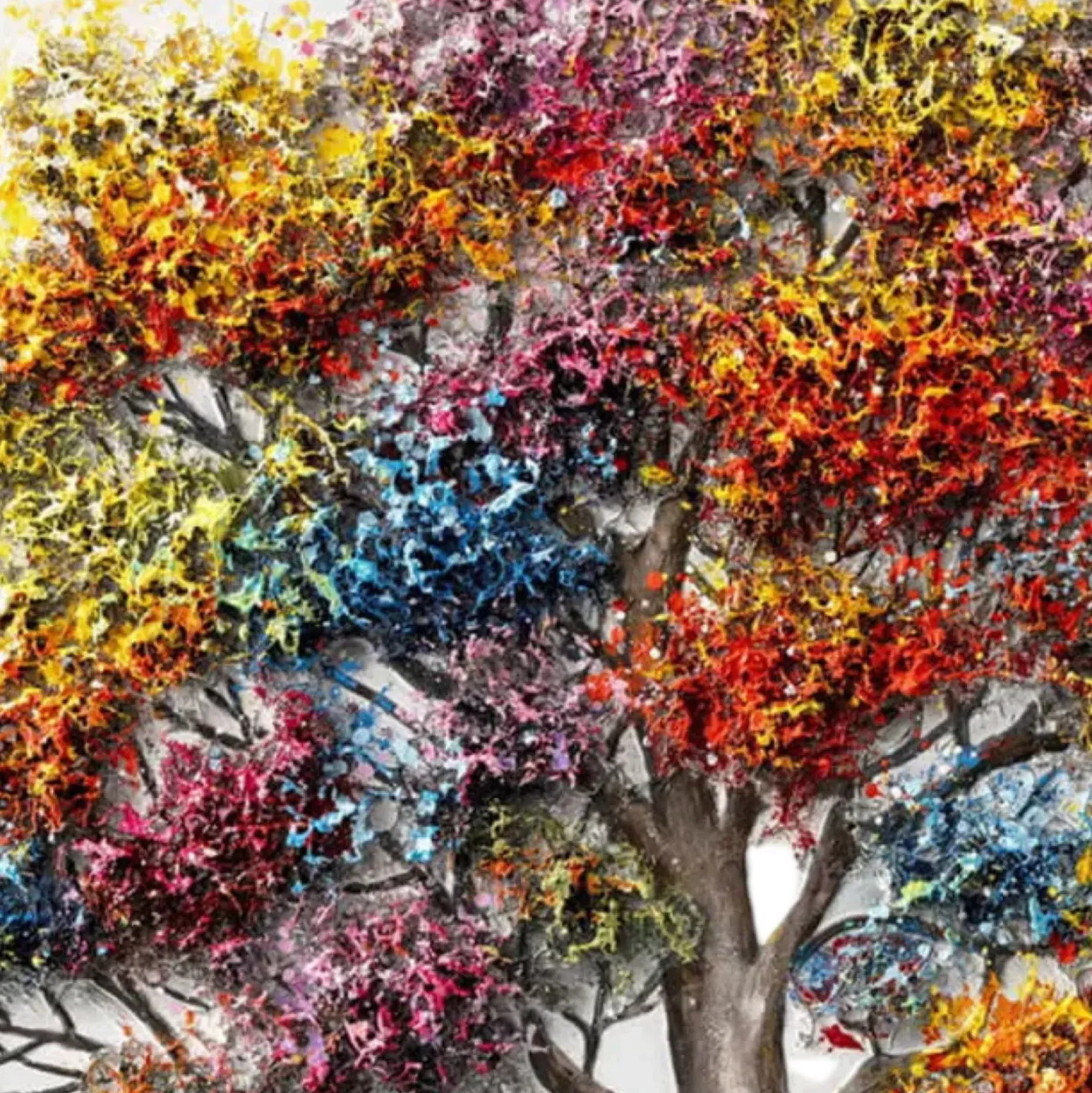 Handgemaltes Gemälde 'Under the Branches' 80x80cm | inkl. Echtheitszertifikat