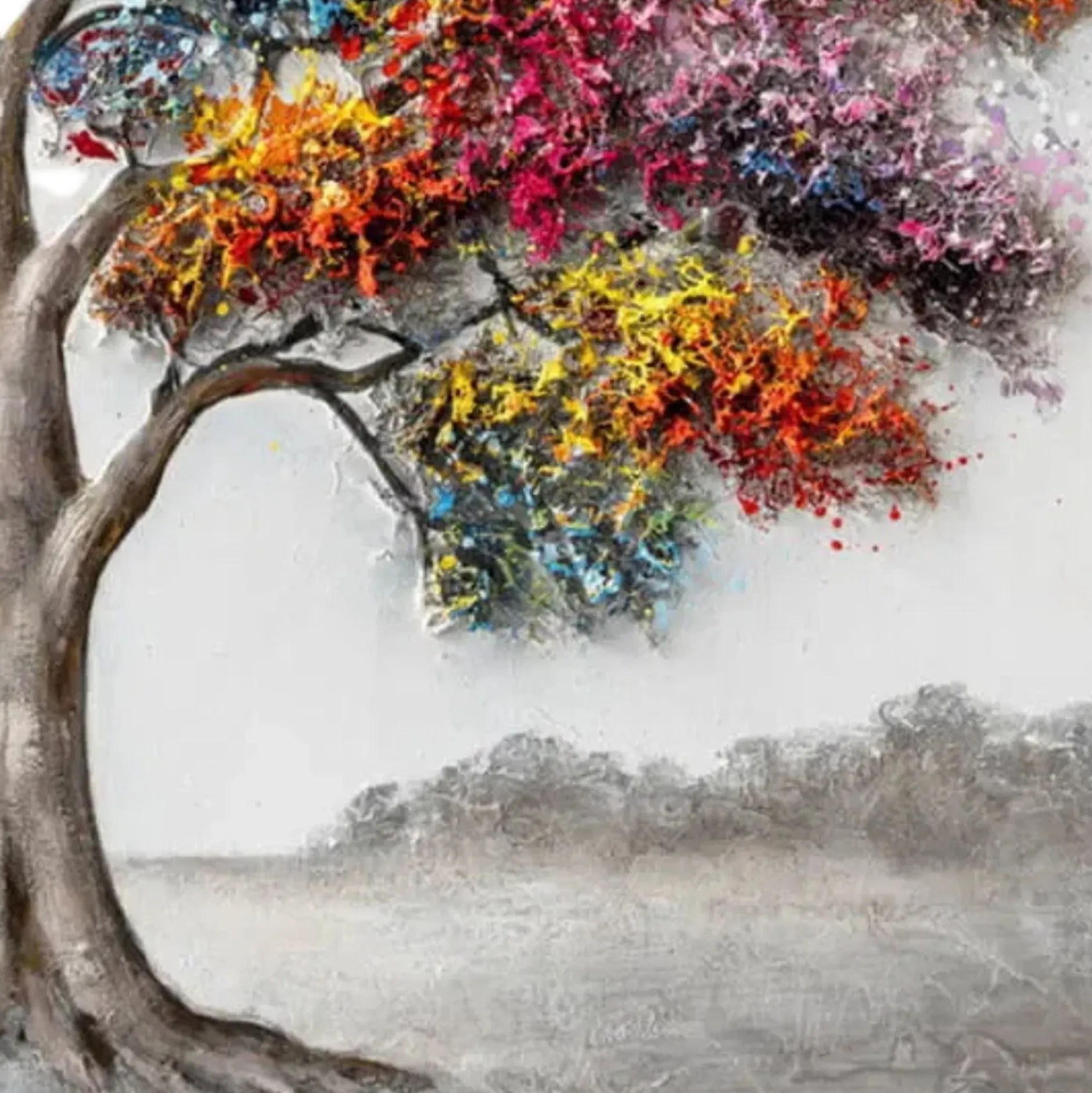 Handgemaltes Gemälde 'Under the Branches' 80x80cm | inkl. Echtheitszertifikat