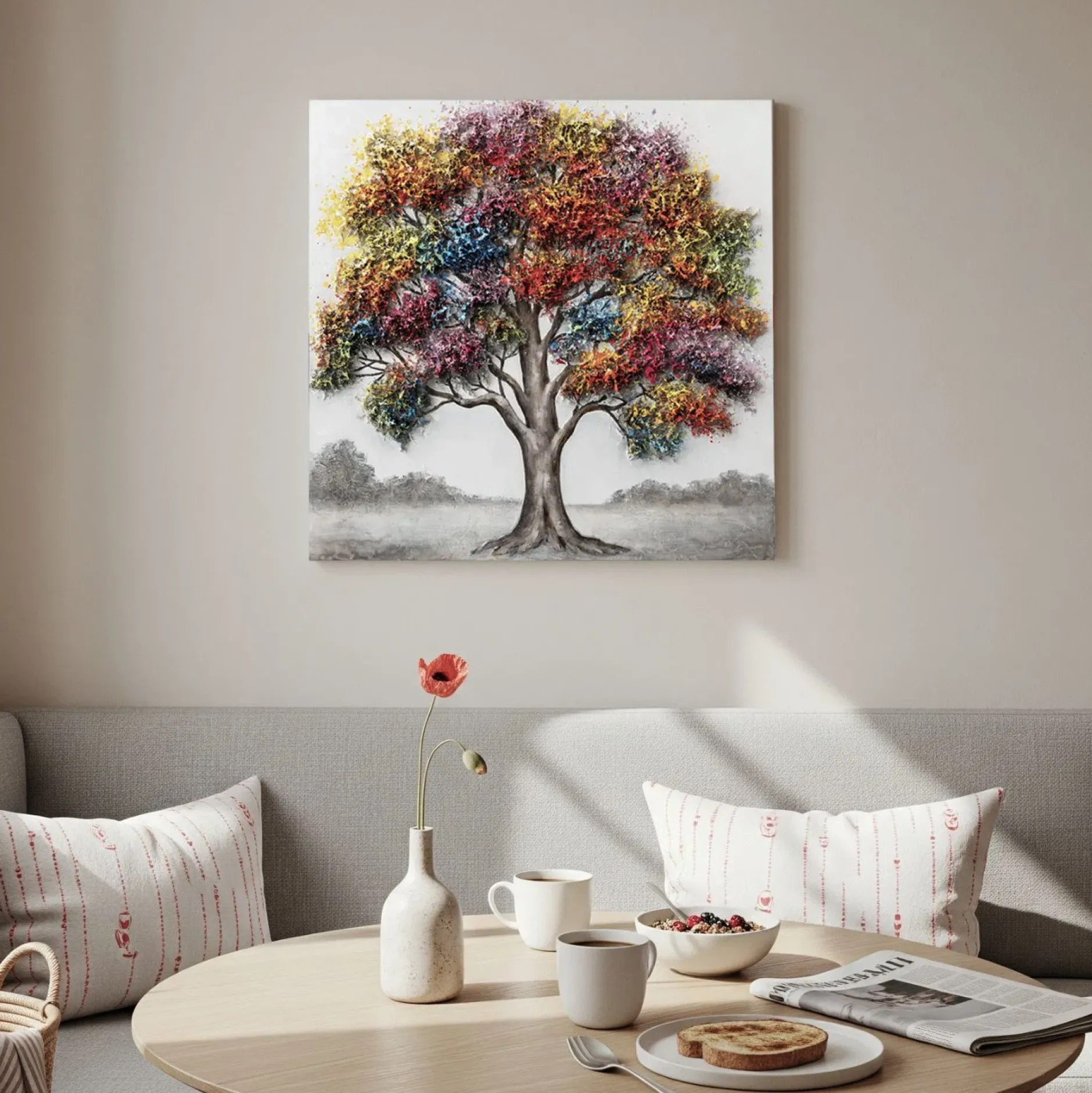 Handgemaltes Gemälde 'Under the Branches' 80x80cm | inkl. Echtheitszertifikat