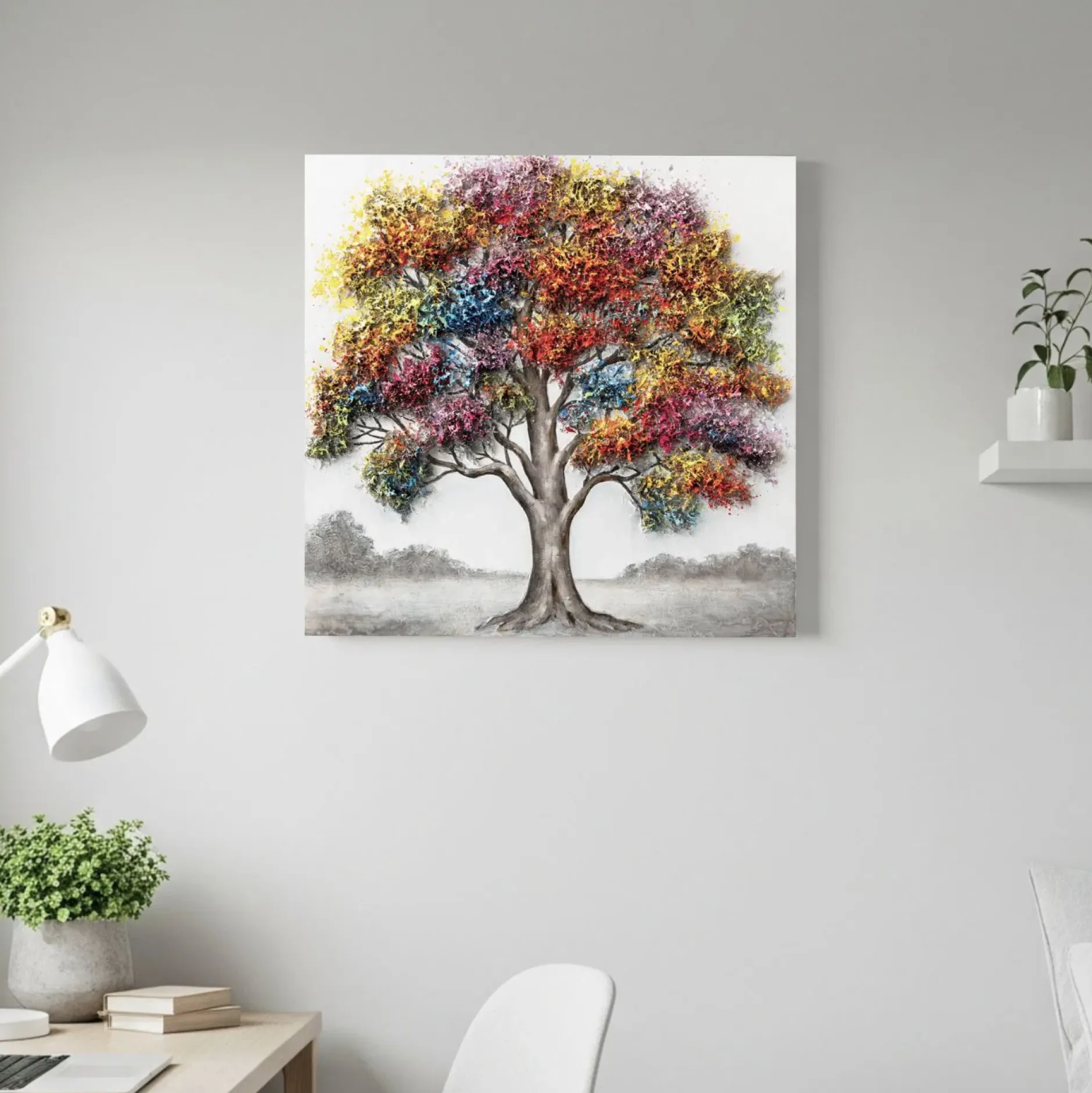 Handgemaltes Gemälde 'Under the Branches' 80x80cm | inkl. Echtheitszertifikat