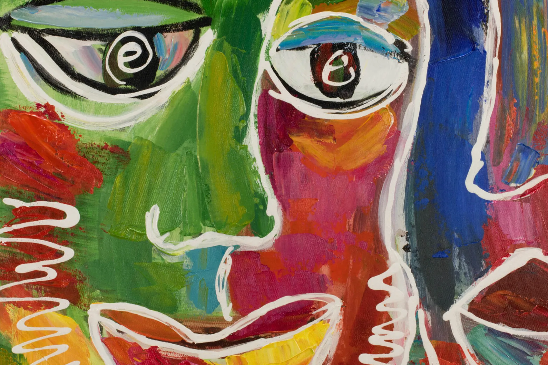 Handgemaltes Gemälde 'Unsichtbares Band' 80x80cm | inkl. Echtheitszertifikat