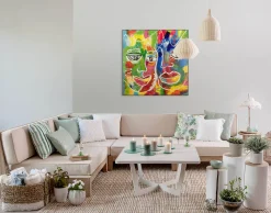 Handgemaltes Gemälde 'Unsichtbares Band' 80x80cm | inkl. Echtheitszertifikat
