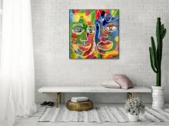 Handgemaltes Gemälde 'Unsichtbares Band' 80x80cm | inkl. Echtheitszertifikat