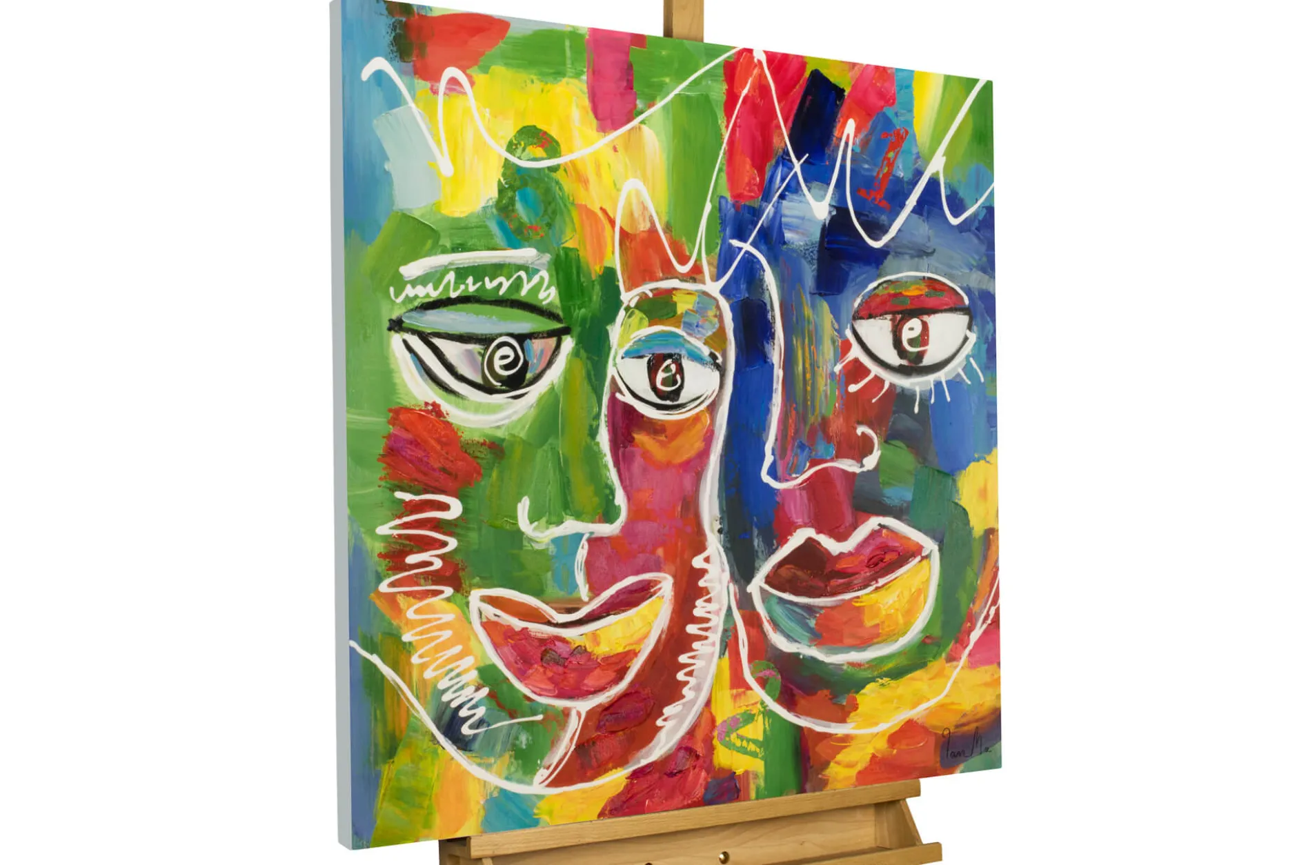 Handgemaltes Gemälde 'Unsichtbares Band' 80x80cm | inkl. Echtheitszertifikat