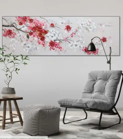 Handgemaltes Gemälde 'Unvergängliche Blüten' 150x50cm | inkl. Echtheitszertifikat