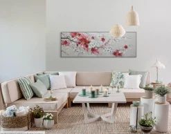 Handgemaltes Gemälde 'Unvergängliche Blüten' 150x50cm | inkl. Echtheitszertifikat