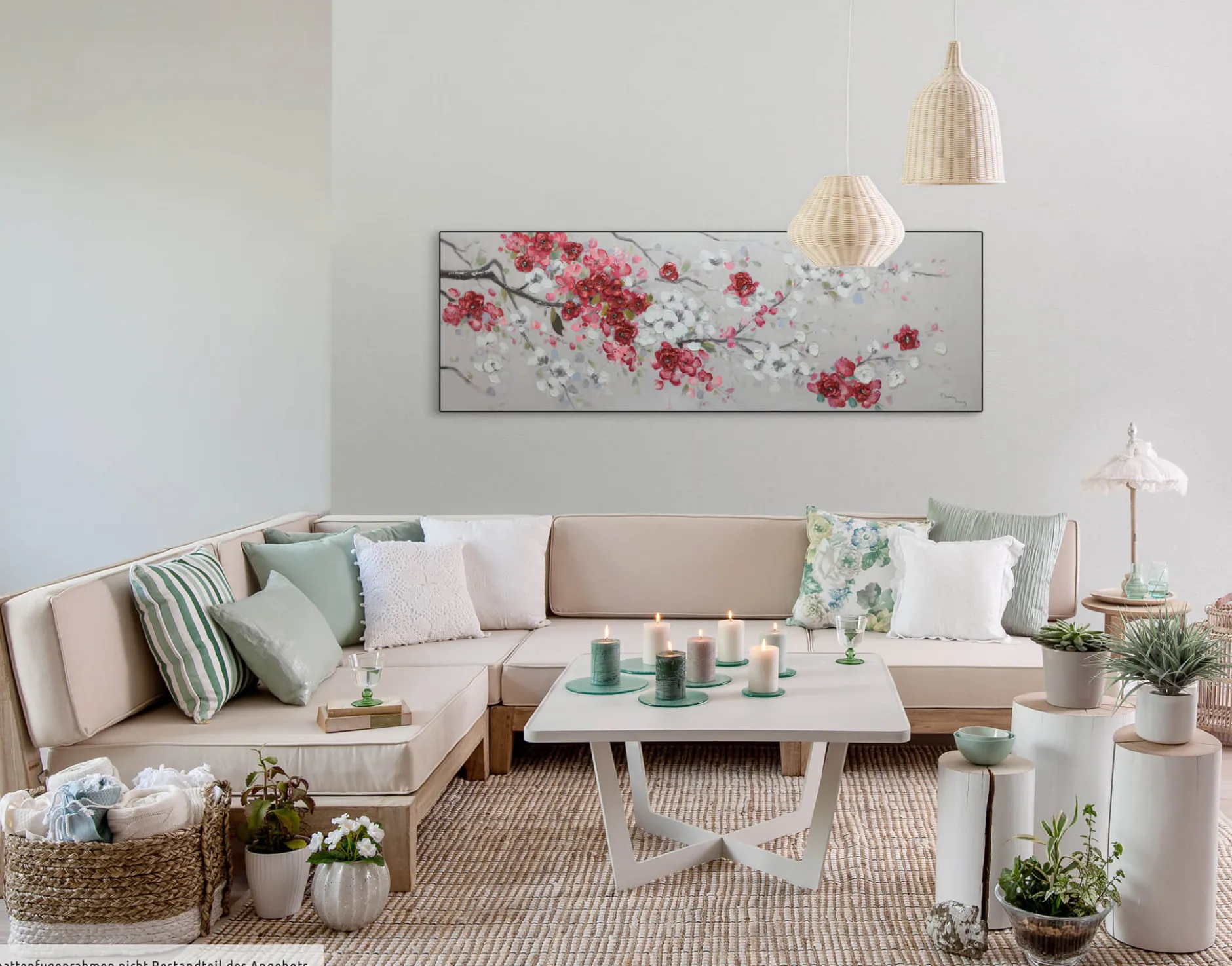 Handgemaltes Gemälde 'Unvergängliche Blüten' 150x50cm | inkl. Echtheitszertifikat