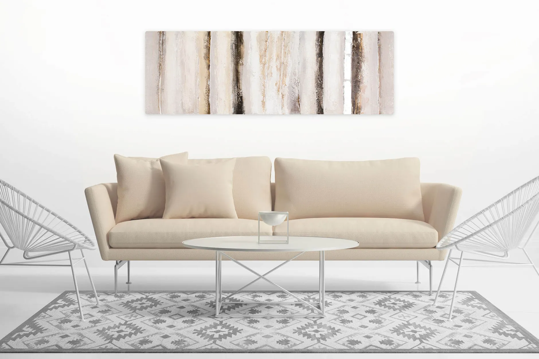 Handgemaltes Gemälde 'Vanilla Sky' 150x50cm | inkl. Echtheitszertifikat