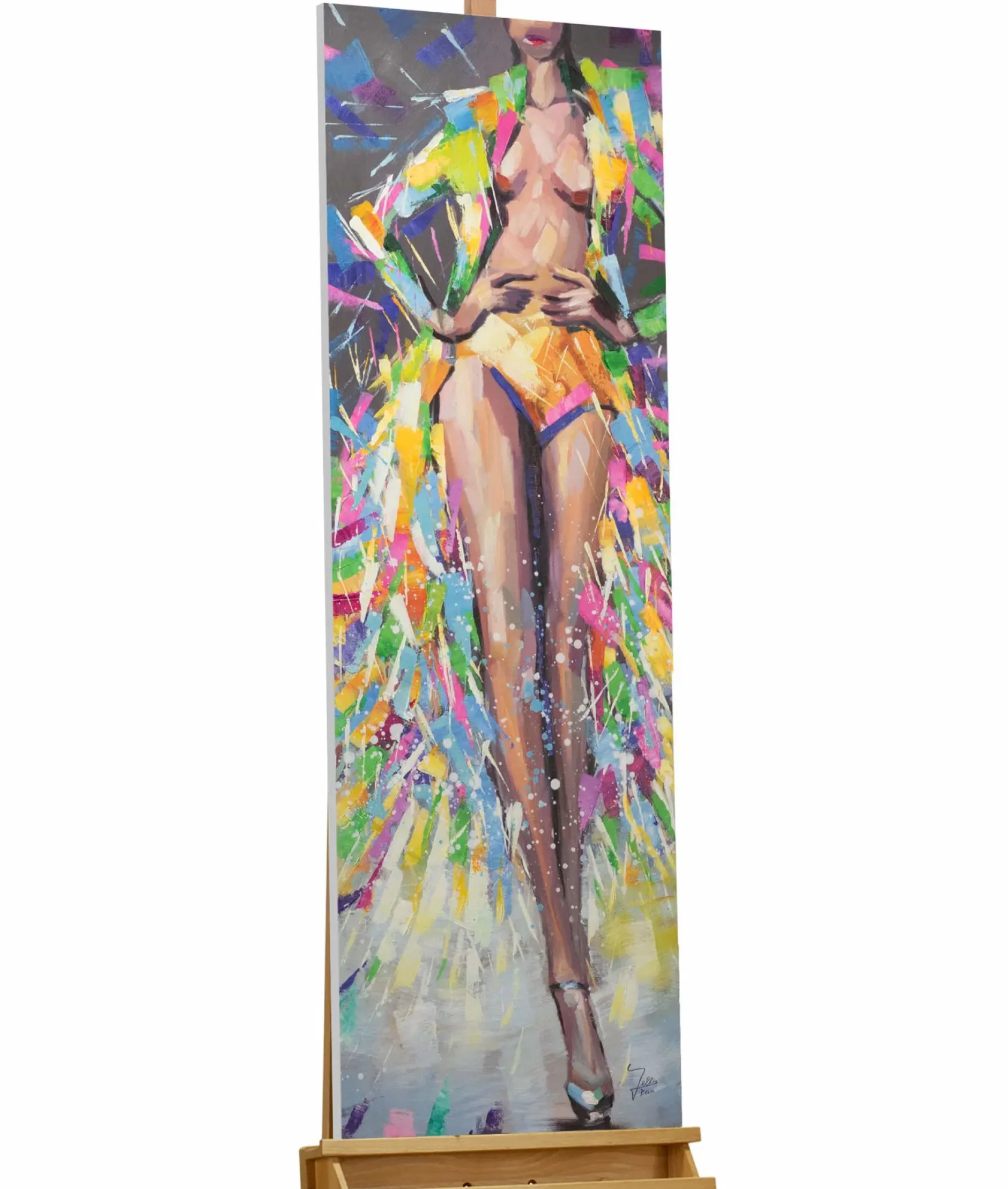 Handgemaltes Gemälde 'Verführende Venus' 40x120cm | inkl. Echtheitszertifikat