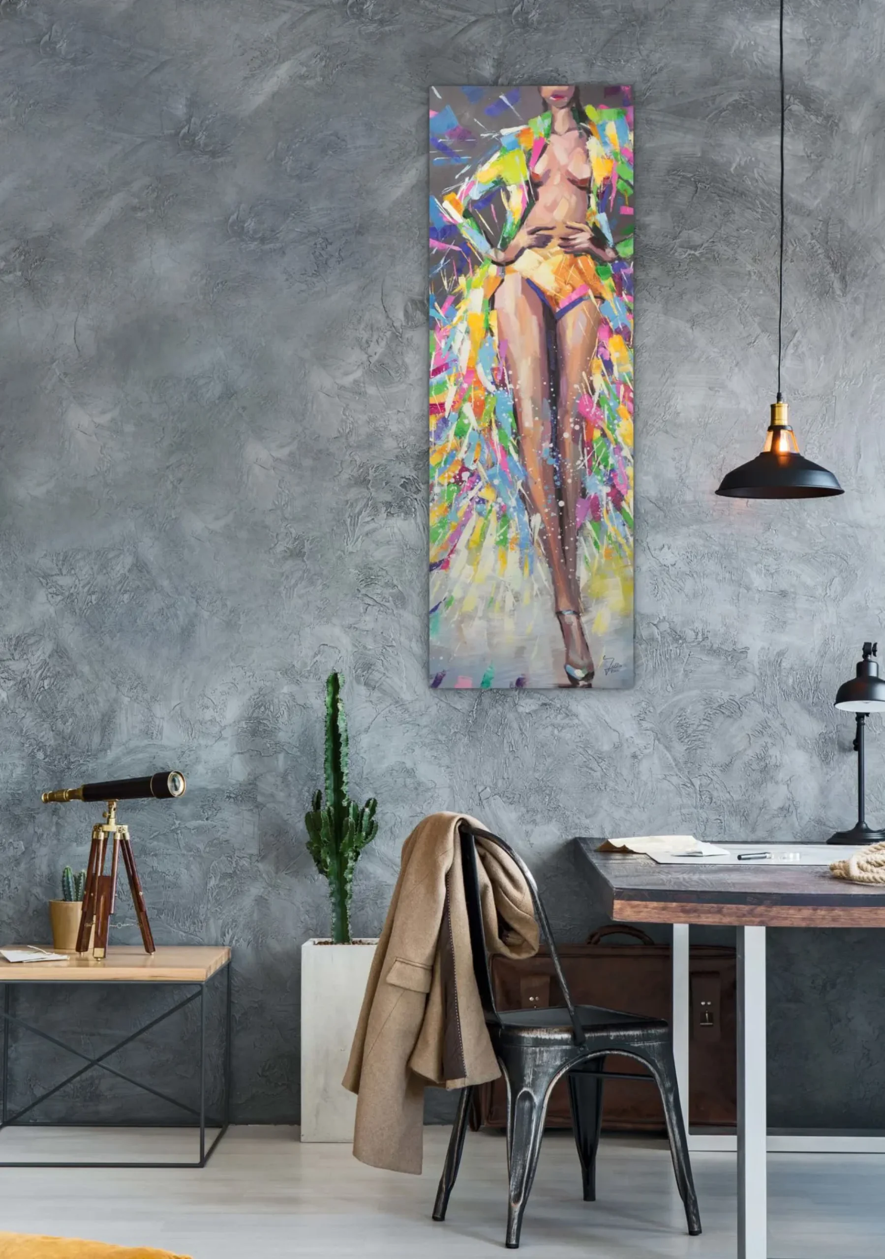 Handgemaltes Gemälde 'Verführende Venus' 40x120cm | inkl. Echtheitszertifikat