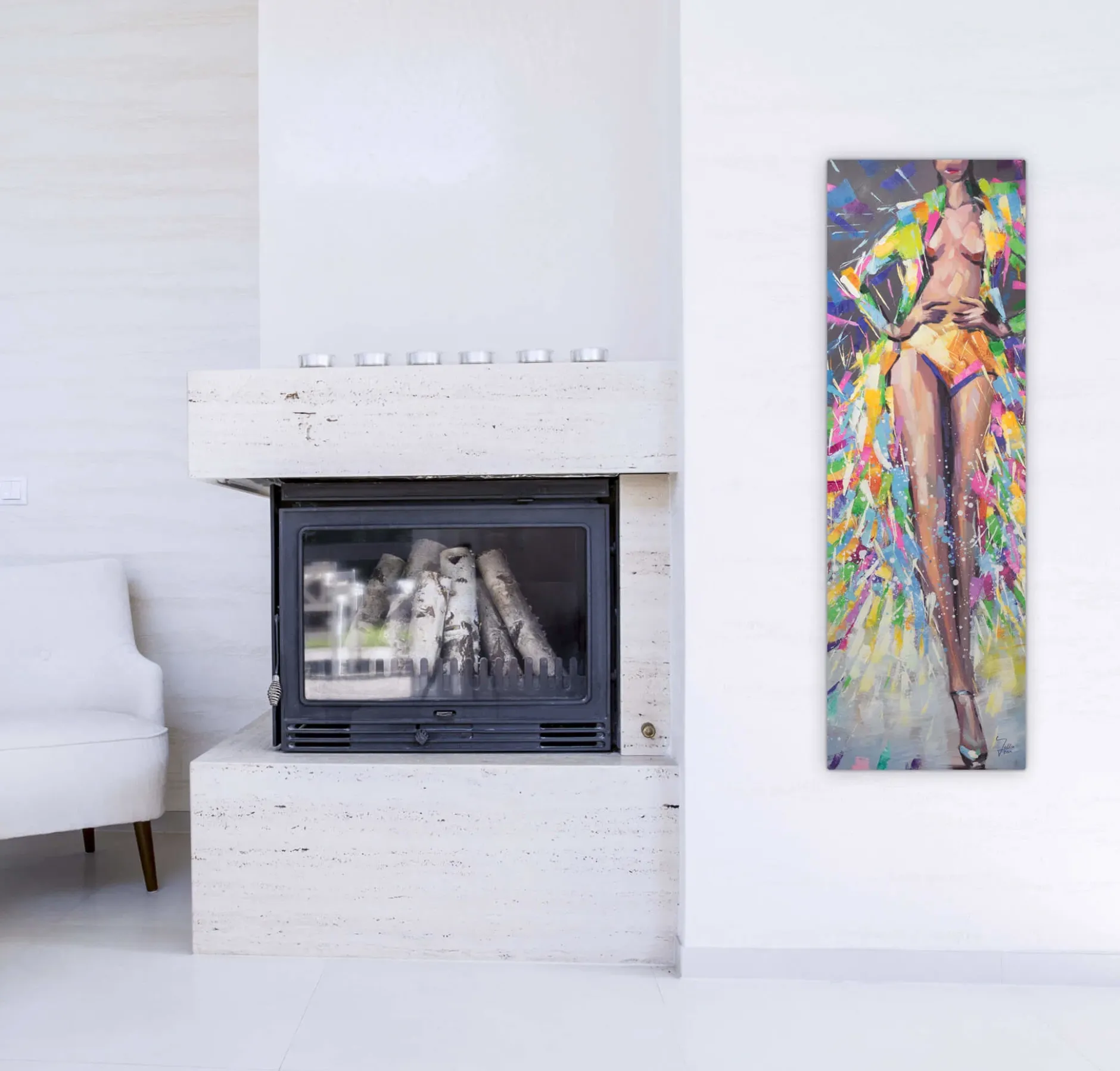 Handgemaltes Gemälde 'Verführende Venus' 40x120cm | inkl. Echtheitszertifikat