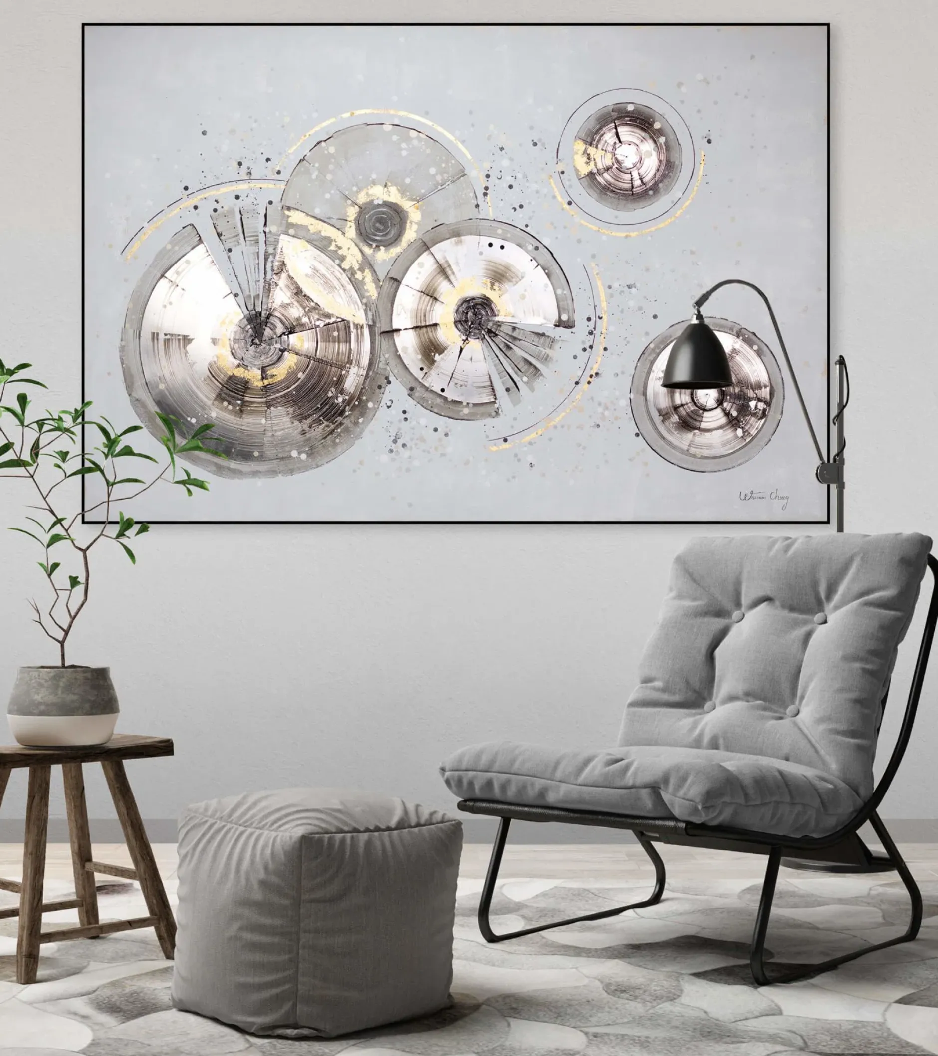 Handgemaltes Gemälde 'Vergangene Zeiten' 120x80cm | inkl. Echtheitszertifikat