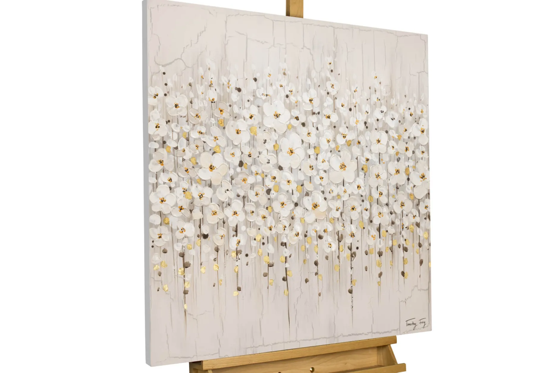 Handgemaltes Gemälde 'Versammlung der Blumen' 80x80cm | inkl. Echtheitszertifikat
