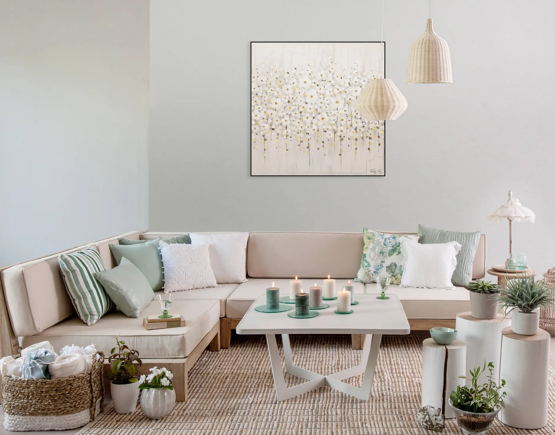 Handgemaltes Gemälde 'Versammlung der Blumen' 80x80cm | inkl. Echtheitszertifikat