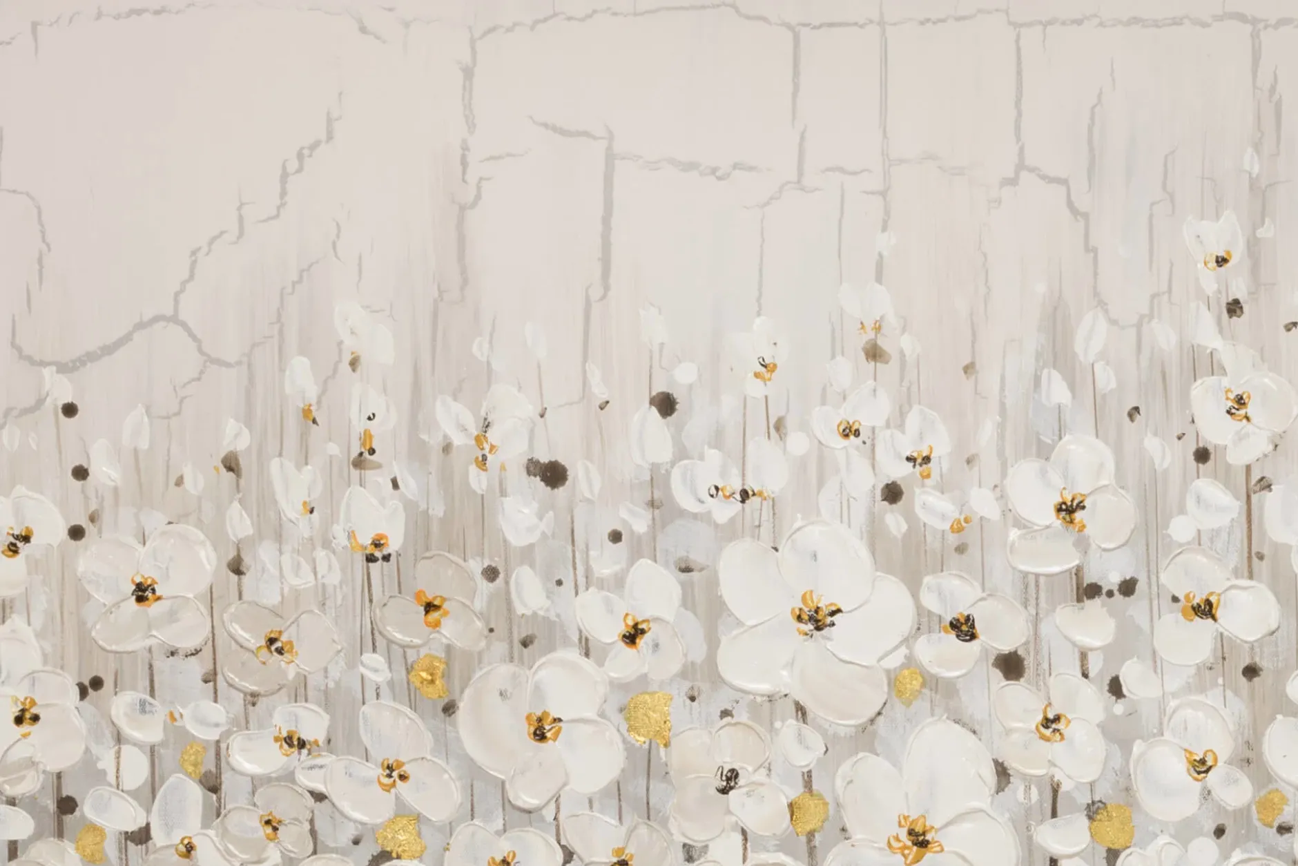 Handgemaltes Gemälde 'Versammlung der Blumen' 80x80cm | inkl. Echtheitszertifikat