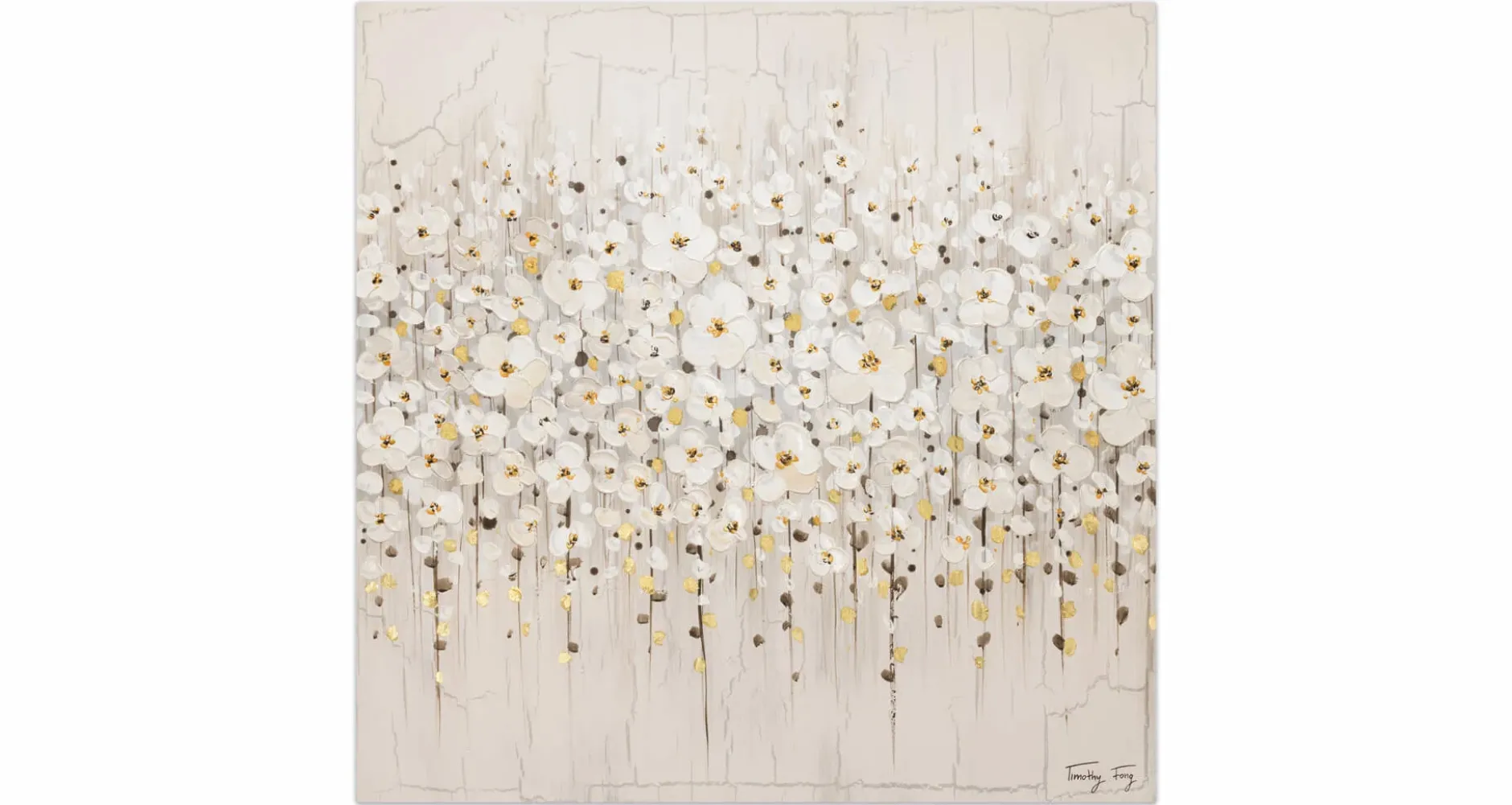 Handgemaltes Gemälde 'Versammlung der Blumen' 80x80cm | inkl. Echtheitszertifikat