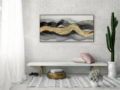 Handgemaltes Gemälde 'Verschlungene Woge' 120x60cm | inkl. Echtheitszertifikat