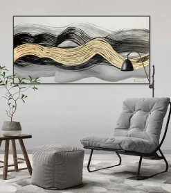 Handgemaltes Gemälde 'Verschlungene Woge' 120x60cm | inkl. Echtheitszertifikat