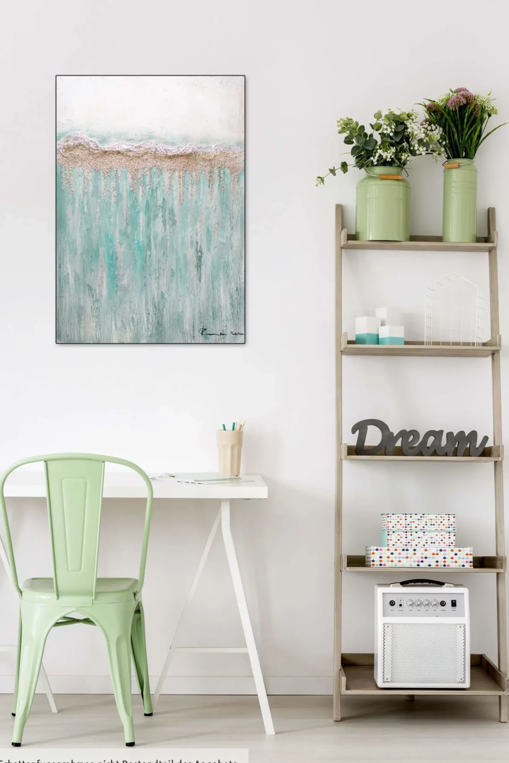 Handgemaltes Gemälde 'Viridian Stream' 75x100cm | inkl. Echtheitszertifikat