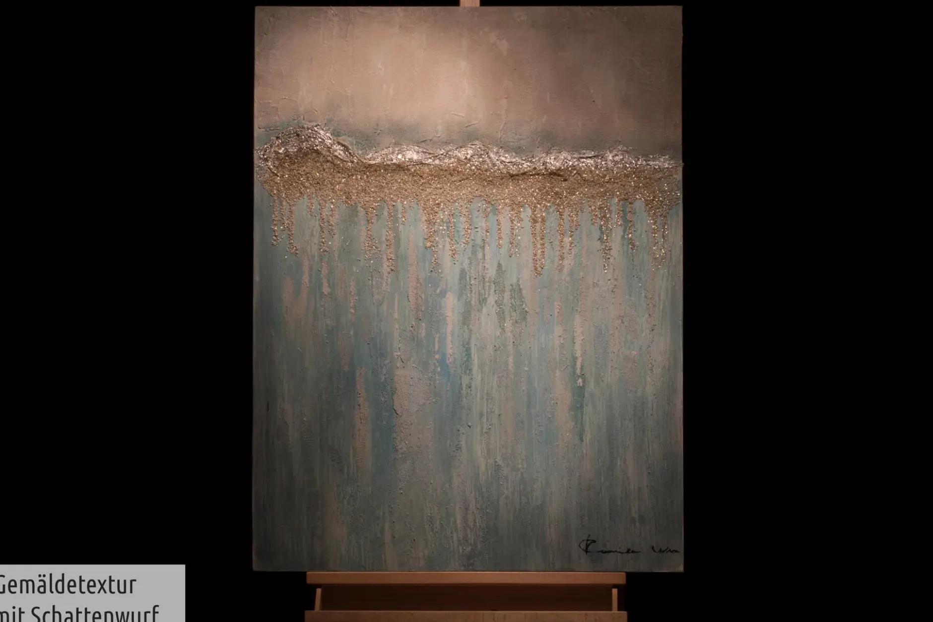 Handgemaltes Gemälde 'Viridian Stream' 75x100cm | inkl. Echtheitszertifikat